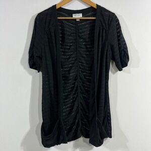 Dressbarn Euro Summer Coastal Beachy Boho Festival Open Front Cardigan Women XLP